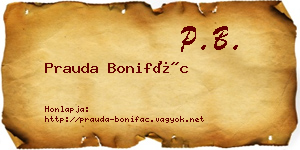 Prauda Bonifác névjegykártya